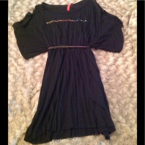 Anthro One Sept. Black dolman belted beaded tunic - Picture 3 of 5